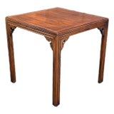 1980s Vintage Henredon Chinoiserie Walnut Side Table For Sale