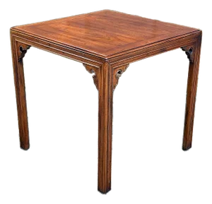 1980s Vintage Henredon Chinoiserie Walnut Side Table