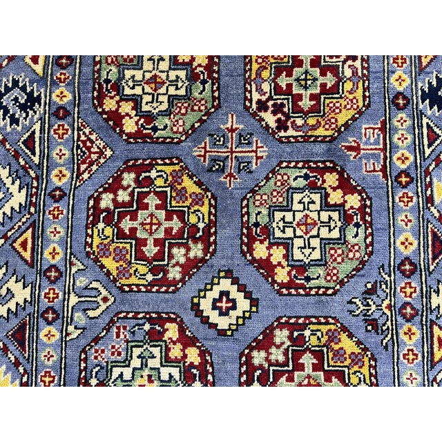 Textile Gray Turkmen Philpa Bokhara Design Wool Rug, 3'4" X 4'10" For Sale - Image 7 of 14