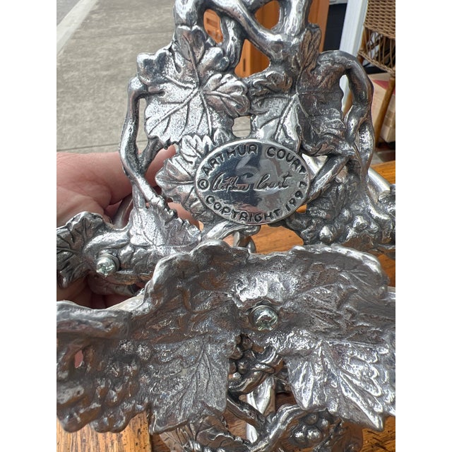 Arthur Court 1980s Arthur Court Aluminum Wine Bottle Holder For Sale - Image 4 of 4