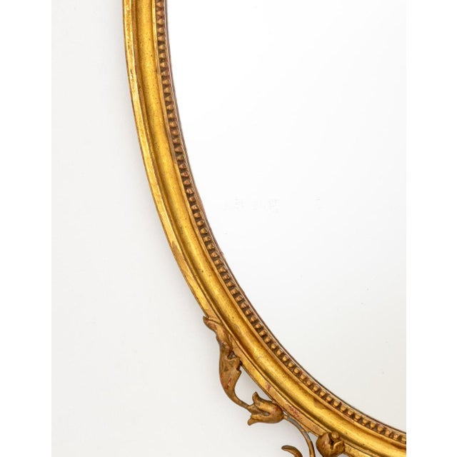 Early 20th Century Adam Style Giltwood Oval Mirrors, Pair For Sale - Image 5 of 12