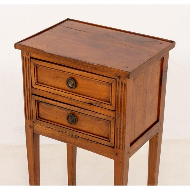 Louis XVI Style Fruitwood Bedside Tables, Pair For Sale In New York - Image 6 of 8
