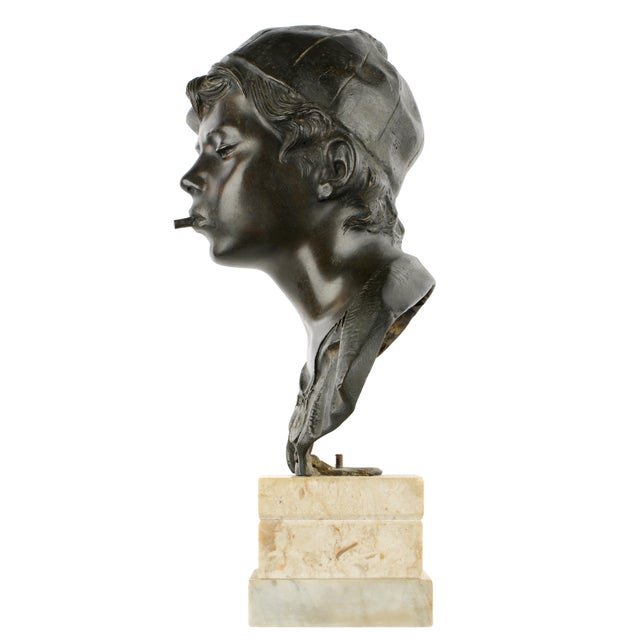 Giovanni De Martino Bronze Bust of Young 'Scugnizzo' Boy For Sale - Image 4 of 8