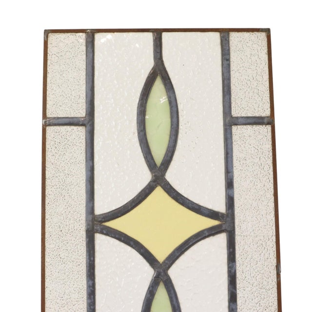 Art Deco Geometric Stained Glass Window, Set of 2 For Sale - Image 8 of 18