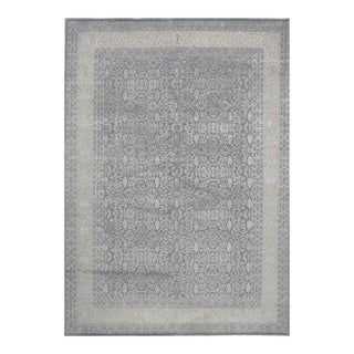 Handwoven Gray/Cream Transitional Persian Tabriz Style Area Rug 10'2" X 14'3" For Sale