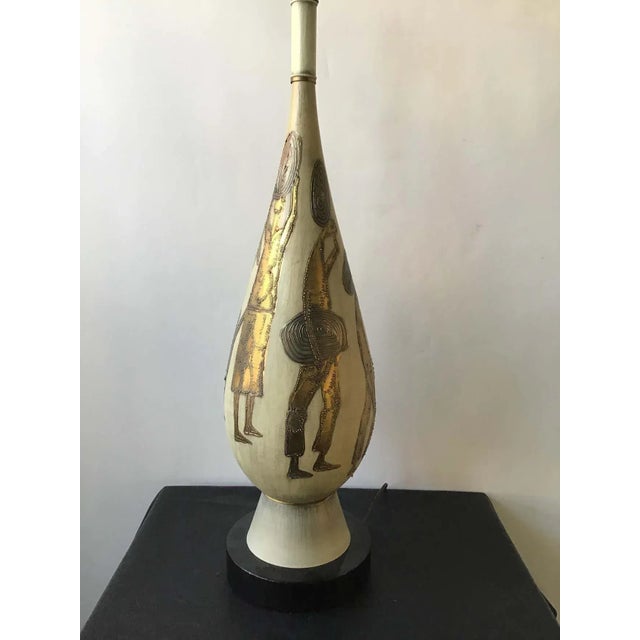 Wood 1950s Large Italian Ceramic Lamps - A Pair For Sale - Image 7 of 13