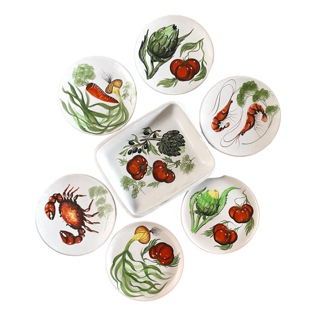 Vintage Service from Vallauris, 1960, Set of 7 For Sale