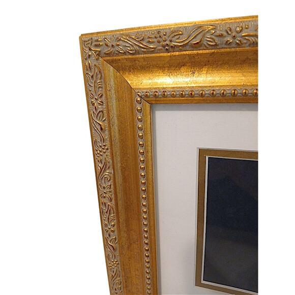 Vintage Beautiful Gold Wood Picture Frame 13x11 has Glass & Matt Regency Ornate Rare find!! Beautiful detailed wood frame...