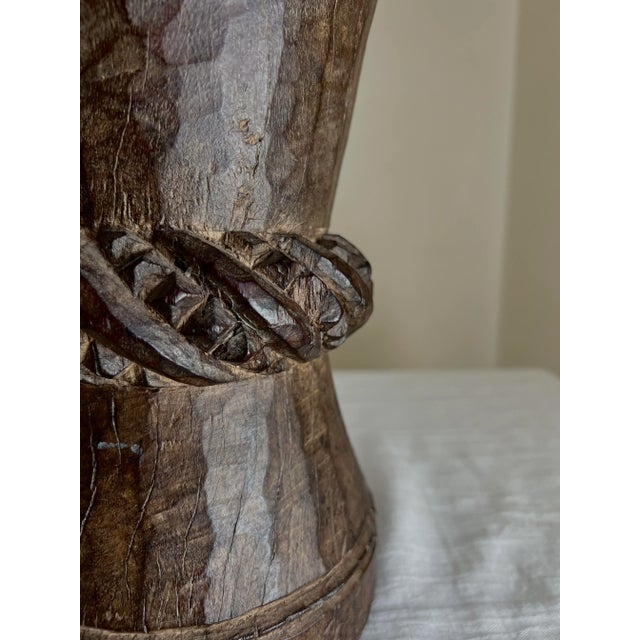 Vintage Wooden Indian Mortar No2 For Sale - Image 4 of 6