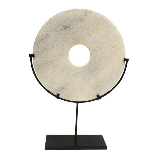 White Granite Ceremonial Bi Disc For Sale