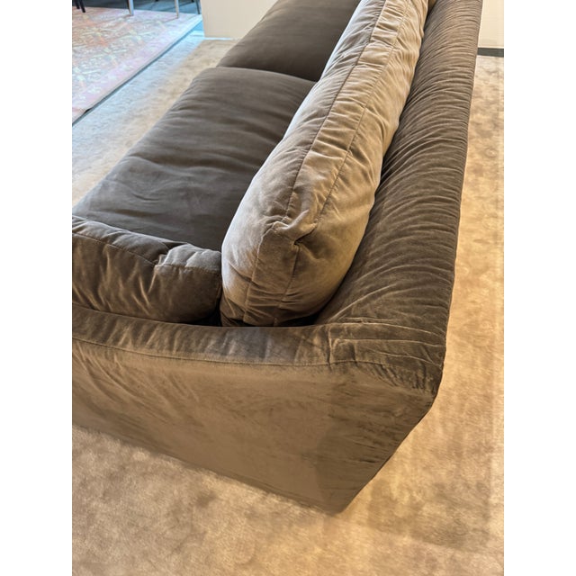 Restoration Hardware Cloud Slope Arm Sofa, Graphite Velvet For Sale - Image 9 of 12