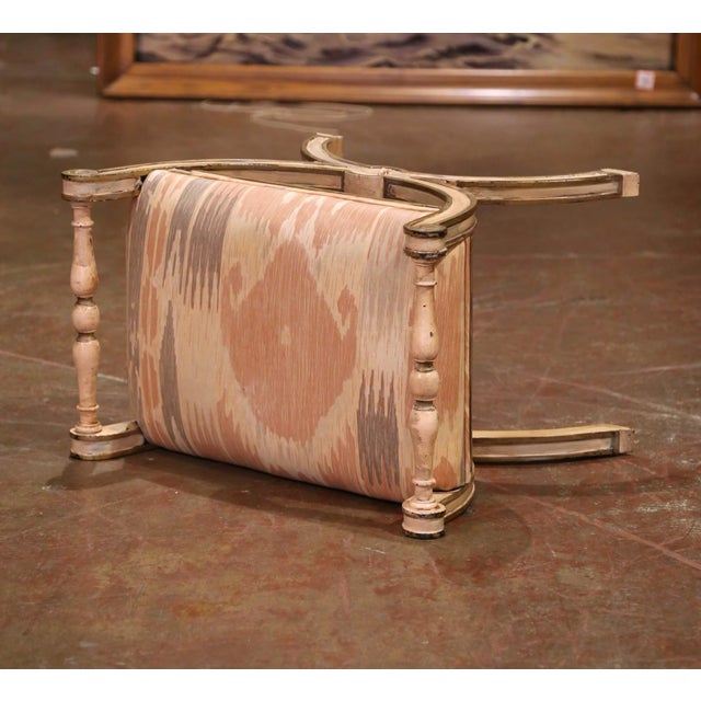 Italian Mid-Century Italian Painted Curule Stool With Turned Handles and X-Form Base For Sale - Image 3 of 9