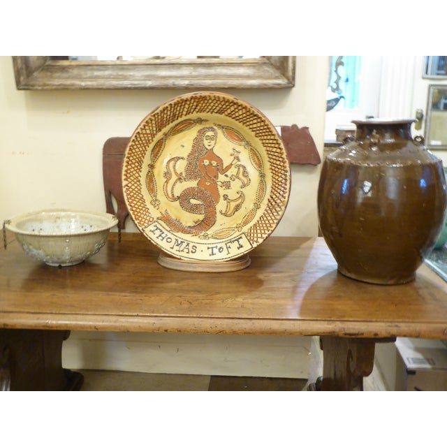 Mid 19th Century Antique Thomas Toft Large Round Ceramic Platter For Sale - Image 5 of 5
