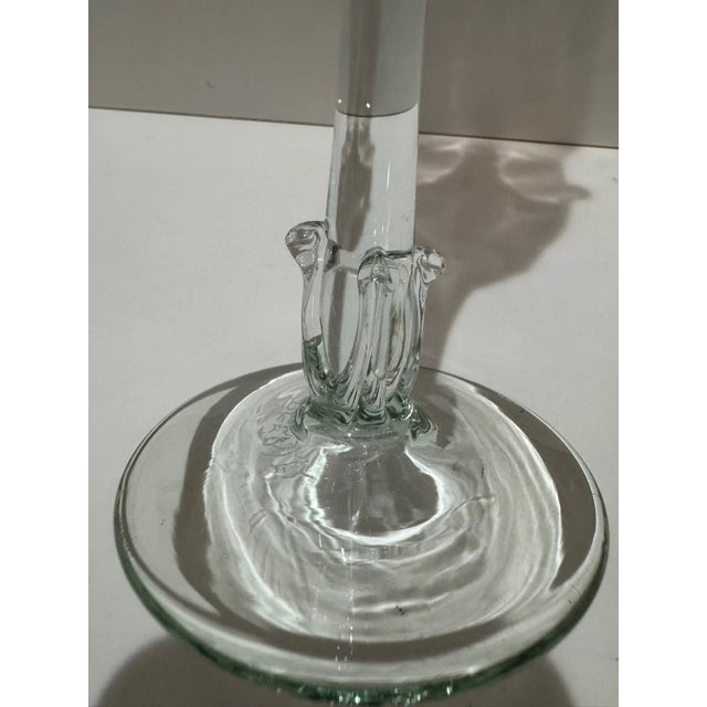 Contemporary Late 20th Century John Deeble Signed Studio Art Glass Wine Goblet Pink Chalice Hand Blown For Sale - Image 3 of 6
