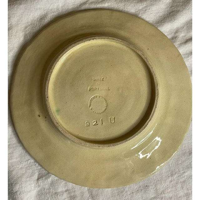 Traditional Antique Caldas Bordallo Pinheiro Portuguese Cauliflower Majolica Plate 8" For Sale - Image 3 of 3
