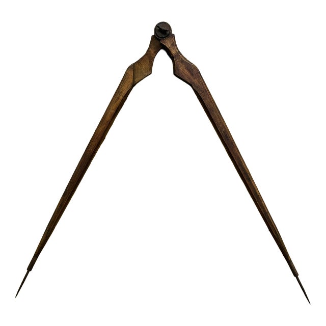 Antique Walnut Carpenter Compass by E. Ducretet, 1870s For Sale