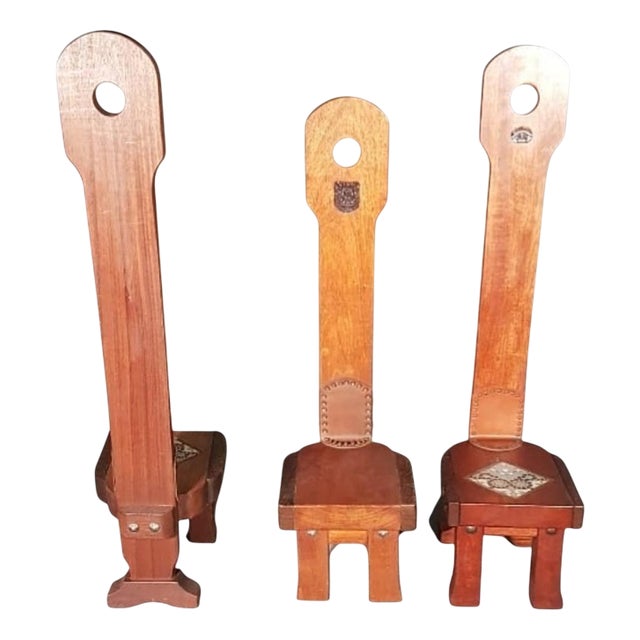 Vintage Arts and Craft High Back Side Chairs, Set of 3 For Sale