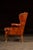 Wood Mid 20th Century Tufted Leather Wingback Armchair in Burnt Amber For Sale - Image 7 of 17