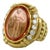 Late 20th Century Judith Ripka, Citrine Intaglio and Diamond Ring, 18k Yellow Gold, Size 6 For Sale