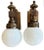 Pair of Large Traditional Brass Sconces With White Glass Ball Shades Circa 1920 For Sale In Los Angeles - Image 6 of 6