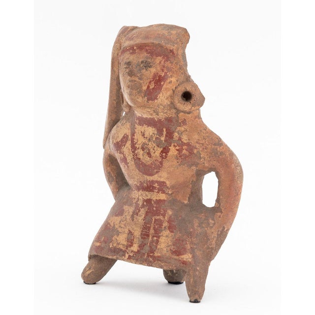 Veracruz Standing Female Figure Pottery Sculpture For Sale - Image 4 of 7