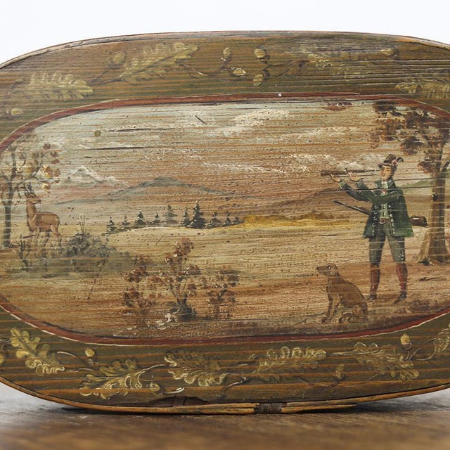 Folk Art Painted Bentwood Box For Sale - Image 5 of 9
