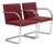 Pair Mid-Century Red Brno Armchairs by Mies Van Der Rohe for Knoll, 1983 For Sale