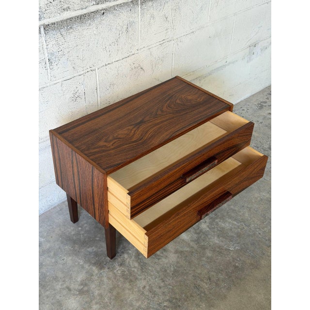 Rosewood Small Dresser Wooden Nightstand Compact Dresser Mid-Century Modern 1960s For Sale - Image 12 of 12