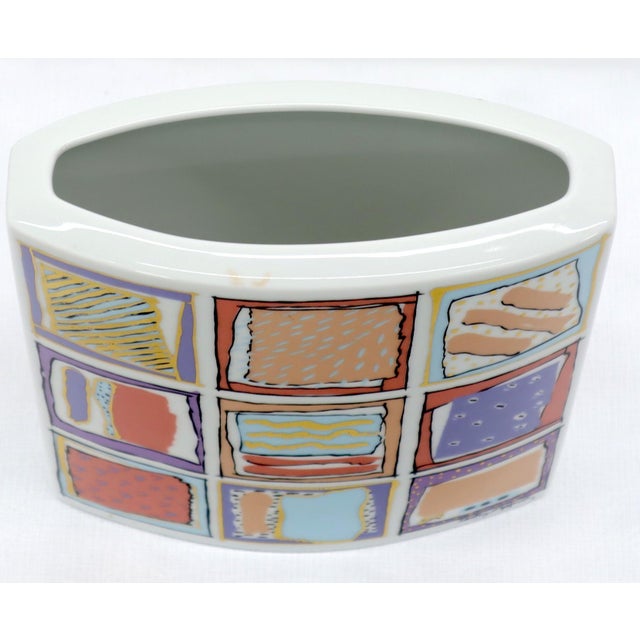 Mid 20th Century 20th Century German White Porcelain Square Vase Painted Rosenthal Studio-Linie For Sale - Image 5 of 11