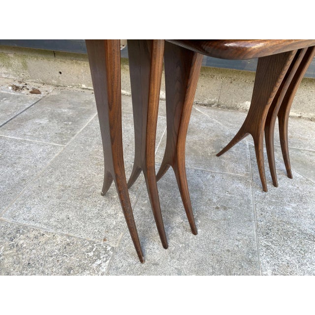 Vintage Scandinavian Nesting Tables by Raphaël Raffel, 1960, Set of 3 For Sale - Image 14 of 18