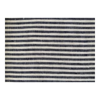 Plum Textiles Breton Ticking Navy Linen For Sale
