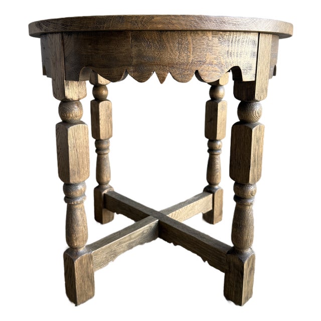 Hollins White Oak Side Table in Medium Oak Finish For Sale