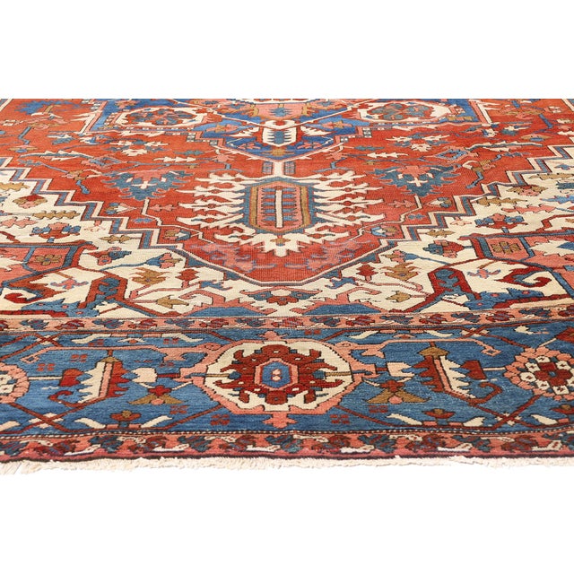 Late 19th Century Antique Persian Serapi Rug - For Sale - Image 4 of 9