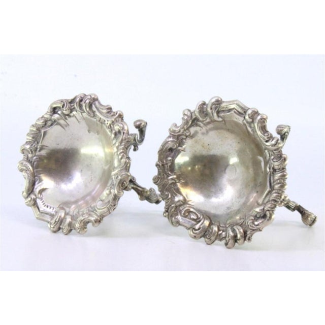 Silver Bowls with Reliefs, Applications and Feet with Female Figures, Set of 2, in Very Good conditions. Designed from...