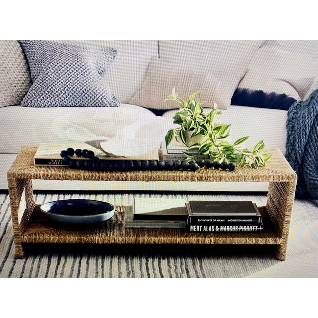 Pottery Barn Malibu Rectangular Seagrass Woven Coffee Table Excellent Mint Condition For Sale - Image 12 of 15