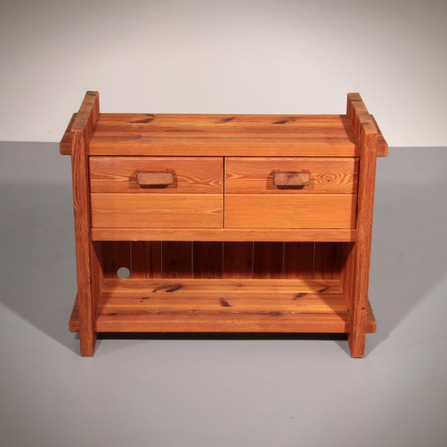 Brutalist Scandinavian Pine Cabinet by Hans Frydendal, 1970 For Sale - Image 12 of 12