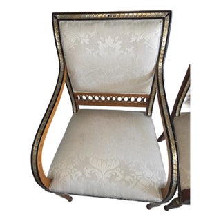 Late 20th Century Neo Classical Hand Carved Gilded David Michael Armchairs For Sale