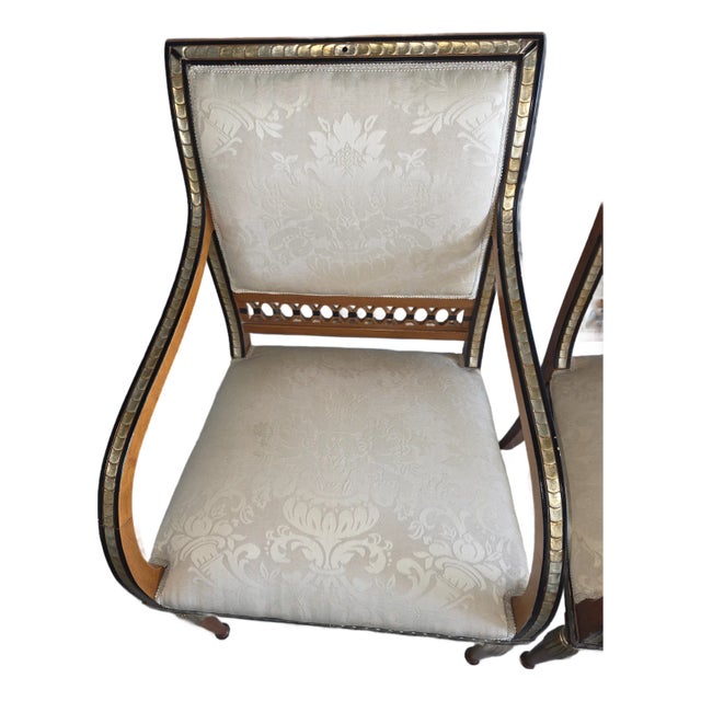 Late 20th Century Neo Classical Hand Carved Gilded David Michael Armchairs For Sale