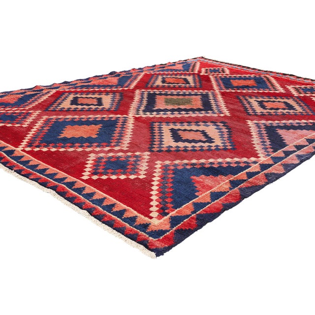 78862 Vintage Persian Lori Rug, 06'05 x 08'08. This exquisite hand-knotted wool vintage Persian Lori rug exudes timeless...