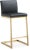 Parma Black Vegan Leather & Gold Steel Counter Stools - Set of 2 For Sale - Image 11 of 12