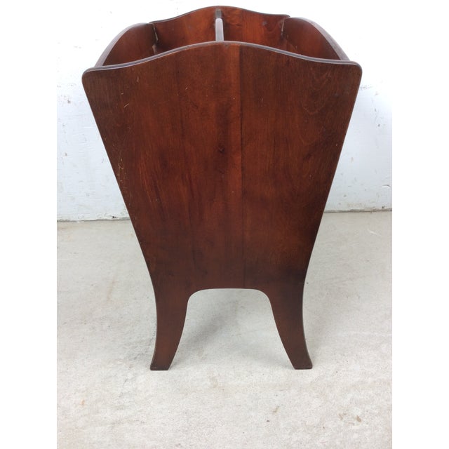Vintage Solid Wood Magazine Rack With Handle For Sale - Image 13 of 18