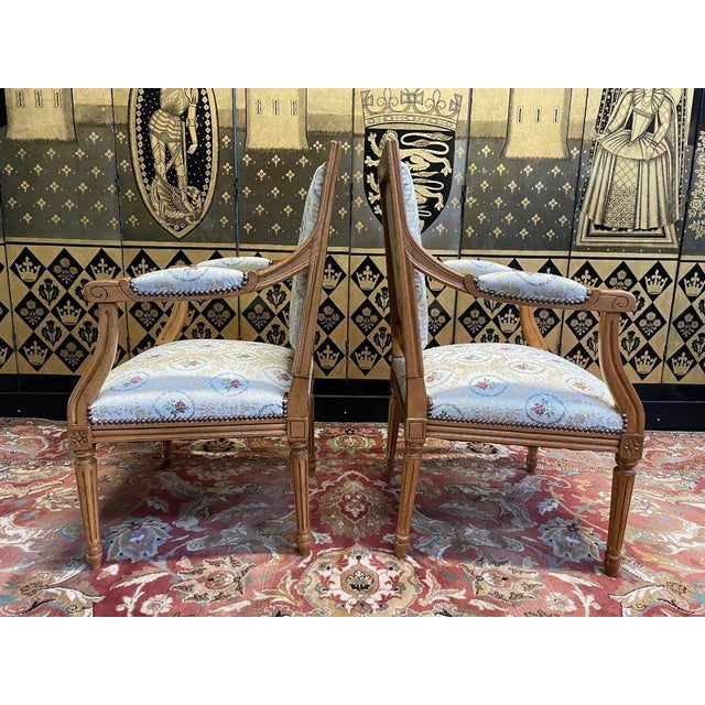 Set of Louis Xvi Style Armchairs For Sale - Image 4 of 8