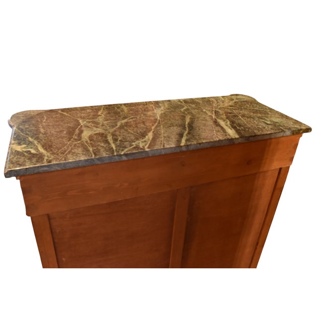 Napoleon III Style Boulle Marquetry Cabinet With Marble Top For Sale - Image 9 of 11