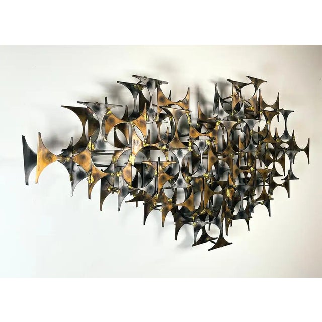 1970s Brutalist Wall Sculpture by Marc Weinstein, Welded Steel, Circa 1970 For Sale - Image 5 of 7