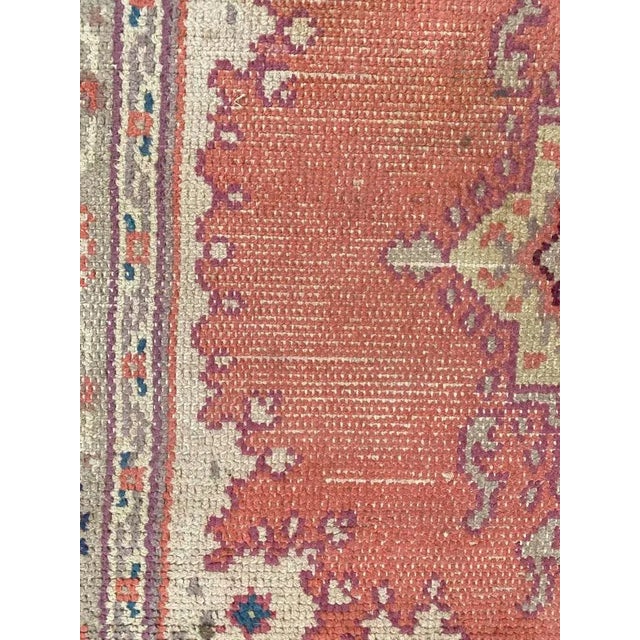 Antique European Hand Knotted Oushak Design Rug For Sale - Image 13 of 17