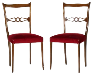 Set of Vintage Lacquered Mahogany Side Chairs