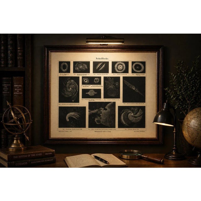 Antique Cosmos Study of Nebulae “Nebelflecke”, Meyers Leipzig c.1900 A visually striking and intellectually compelling...