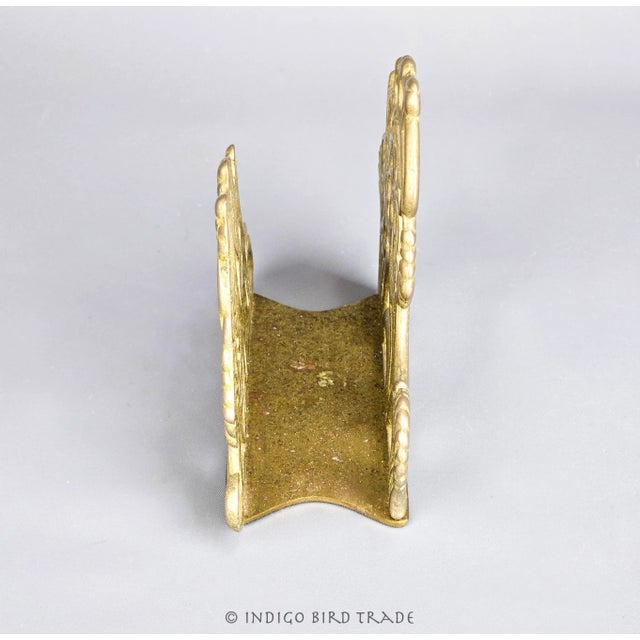 Rococo Mid 20th Century Art Nouveau Brass Napkin Holder or Letter Mail Holder For Sale - Image 3 of 5