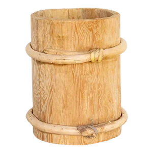 1950s Asian Bleached Wood Bucket