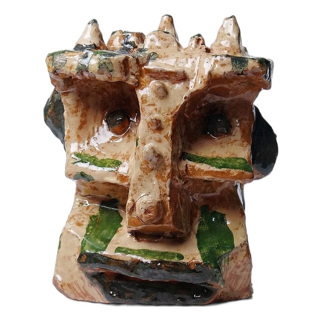 Vintage Modern Anthropomorphic Sculpture in Glazed Terracotta, 1970s-2000s For Sale